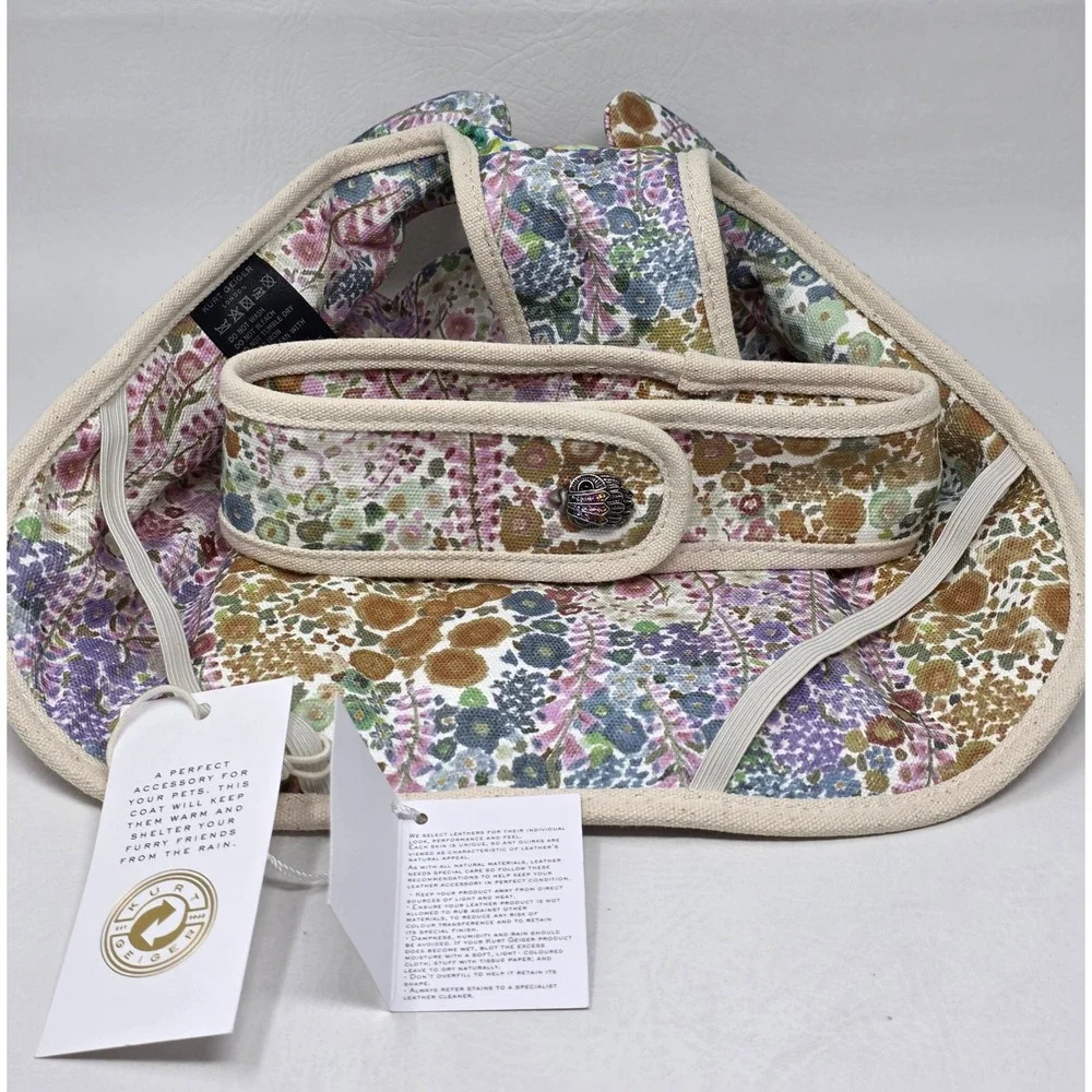 Kurt Geiger London Recycled Dog Coat Floral Multi Color Eagle Head Small New